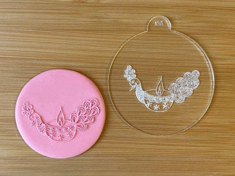 Debosser Stamp - Diwali Peacock Lamp