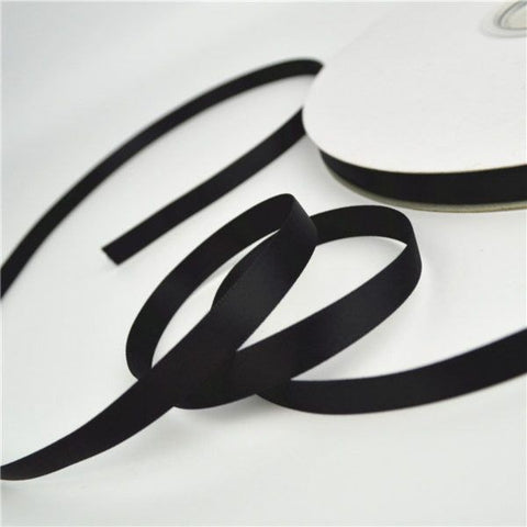 6mm Black Satin Ribbon - 25m Reel - Limited Stock