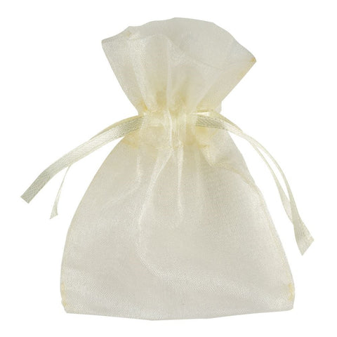 Ivory Organza Small Pouch - Pack of 10