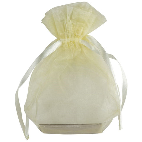 Medium Organza Pouch 15x11cm Ivory - Pack of 10