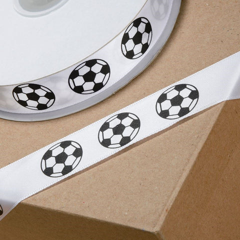 Printed Football Ribbon Black - 20mm x 50m