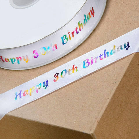 30th Birthday Ribbon 20mm Multicolour - Metre