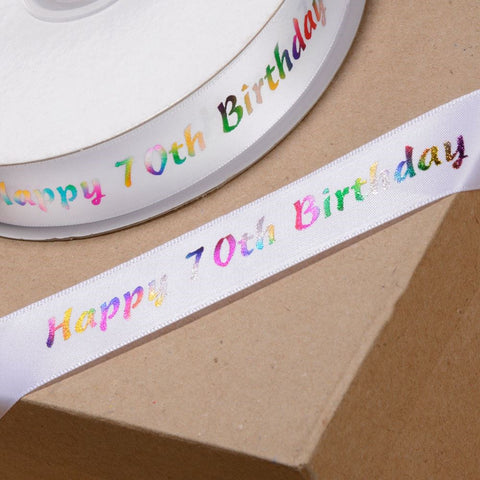 70th Birthday Ribbon 20mm - Metre