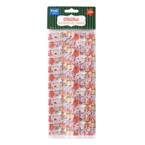 20 Christmas Plastic Treat Bags - Enchanted