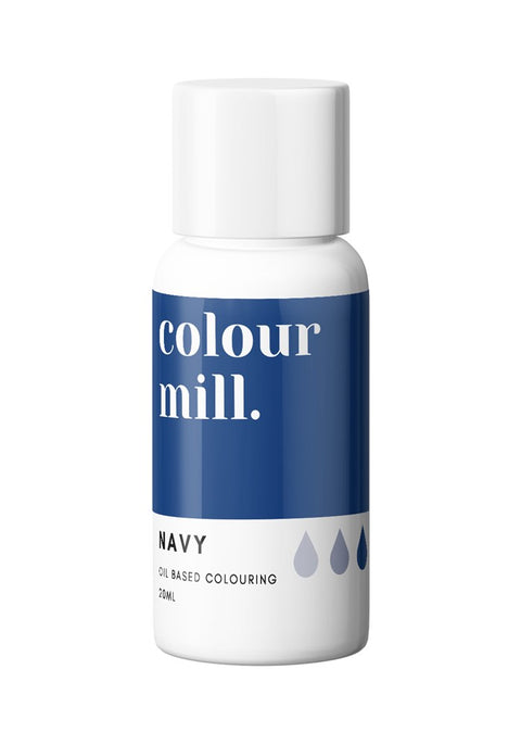 Colour Mill Navy Oil-Based Food Colouring 20ml – Highly Concentrated, Vibrant Colors for Buttercream, Chocolate, Fondant & Baking | Professional-Grade Edible Dye Water-Free, Fade-Resistant, Vegan-Friendly