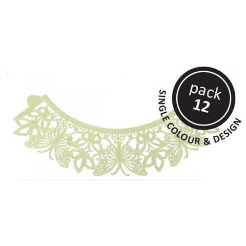 Decorative Cupcake Butterflies Ivory Wrappers []