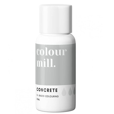 Colour Mill Concrete Oil-Based Food Colouring 20ml – Highly Concentrated, Vibrant Colors for Buttercream, Chocolate, Fondant & Baking | Professional-Grade Edible Dye Water-Free, Fade-Resistant, Vegan-Friendly