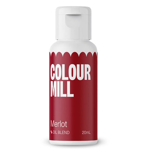 Colour Mill  Merlot Oil-Based Food Colouring 20ml – Highly Concentrated, Vibrant Colors for Buttercream, Chocolate, Fondant & Baking | Professional-Grade Edible Dye Water-Free, Fade-Resistant, Vegan-Friendly