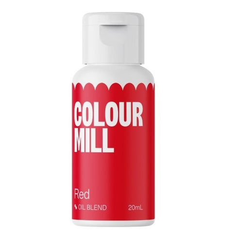 Colour Mill Red Oil-Based Food Colouring 20ml – Highly Concentrated, Vibrant Colors for Buttercream, Chocolate, Fondant & Baking | Professional-Grade Edible Dye Water-Free, Fade-Resistant, Vegan-Friendly