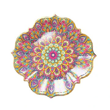 8" Bohemia Floral Paper Plates, 5 Pack