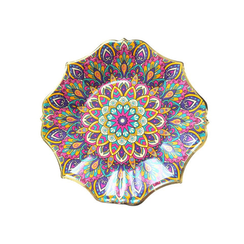 7" Bohemia Floral Paper Plates, 5 Pack