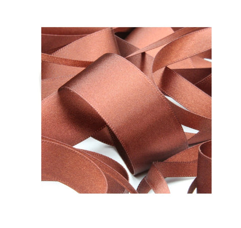 3mm x 30m Double Faced Poly Satin Ribbon Roll - Copper Lame