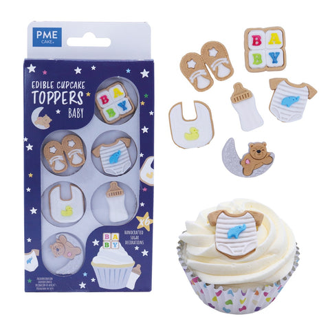 EDIBLE CUPCAKE TOPPERS, BABY, PK/6