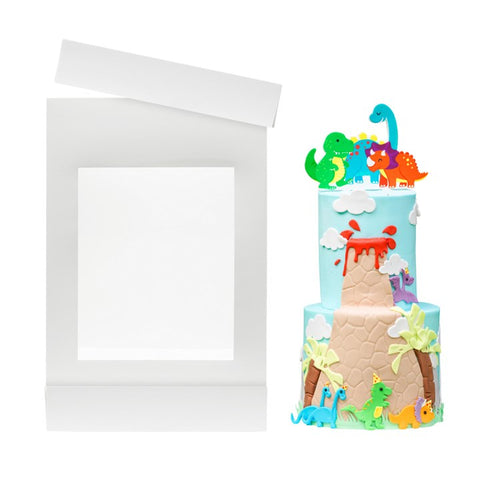 PBP 12"x20" Extra Tall Window Cake Box - White