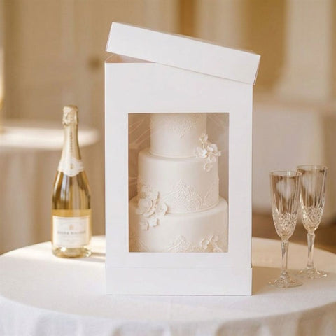 14"x20" Extra Tall Window Cake Box - White