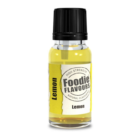 Foodie Flavours Lemon  15ml Natural Flavorings – Premium Quality Liquid Flavors for Baking, Cooking & Beverages | Vegan-Friendly, Non-GMO, No Artificial Additives | Versatile Flavors for Cakes, Cookies& Desserts