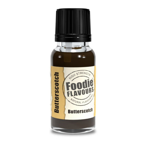 Foodie Flavours Butterscotch  15ml Natural Flavorings – Premium Quality Liquid Flavors for Baking, Cooking & Beverages | Vegan-Friendly, Non-GMO, No Artificial Additives | Versatile Flavors for Cakes, Cookies& Desserts