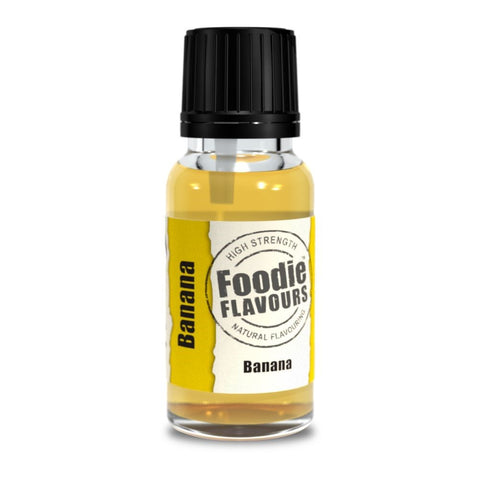 Foodie Flavours  Banana  15ml Natural Flavorings – Premium Quality Liquid Flavors for Baking, Cooking & Beverages | Vegan-Friendly, Non-GMO, No Artificial Additives | Versatile Flavors for Cakes, Cookies& Desserts