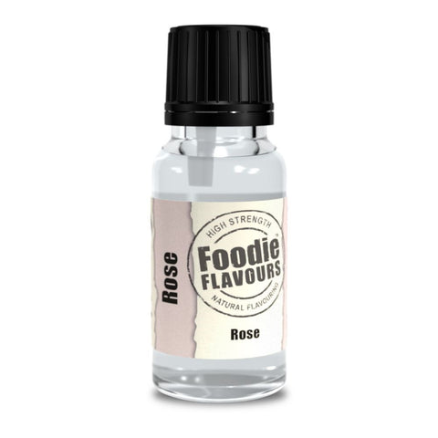 Foodie Flavours Rose  15ml Natural Flavorings – Premium Quality Liquid Flavors for Baking, Cooking & Beverages | Vegan-Friendly, Non-GMO, No Artificial Additives | Versatile Flavors for Cakes, Cookies& Desserts