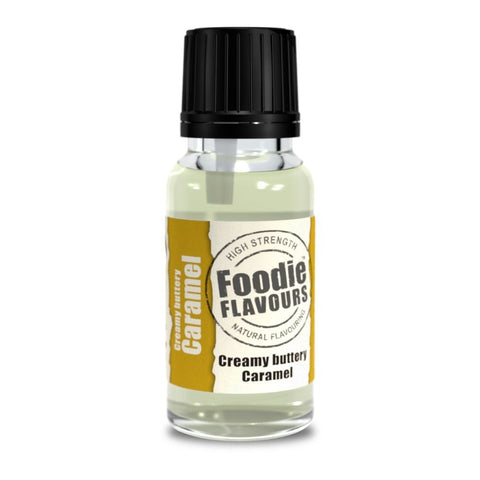 Foodie Flavours Creamy Buttery Caramel  15ml Natural Flavorings – Premium Quality Liquid Flavors for Baking, Cooking & Beverages | Vegan-Friendly, Non-GMO, No Artificial Additives | Versatile Flavors for Cakes, Cookies& Desserts