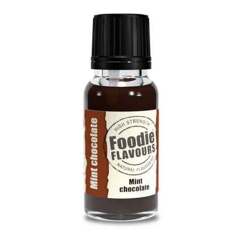 Foodie Flavours  Mint Chocolate  15ml Natural Flavorings – Premium Quality Liquid Flavors for Baking, Cooking & Beverages | Vegan-Friendly, Non-GMO, No Artificial Additives | Versatile Flavors for Cakes, Cookies& Desserts