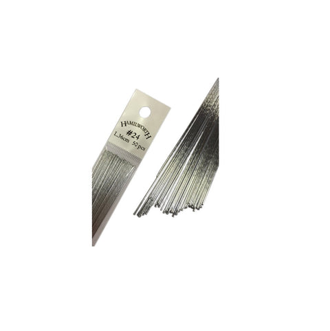 50 Metallic Silver Florist Wires (26 Gauge)