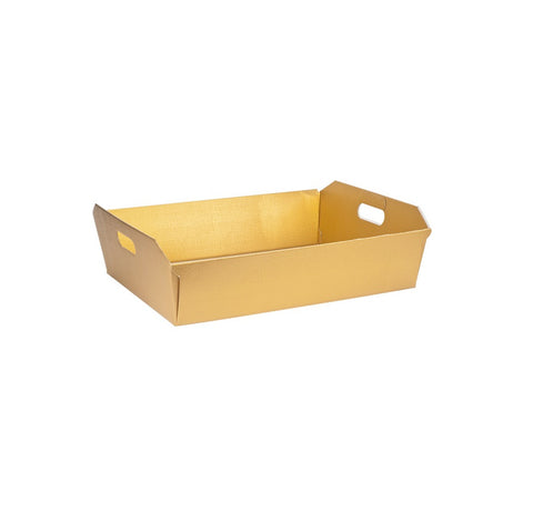 GOLD SILK HAMPER BASKET SMALL