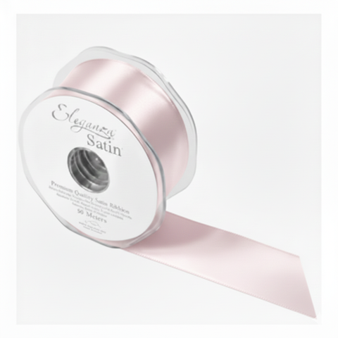 35mm Double Faced Satin Ribbon Roll - Pale Pink