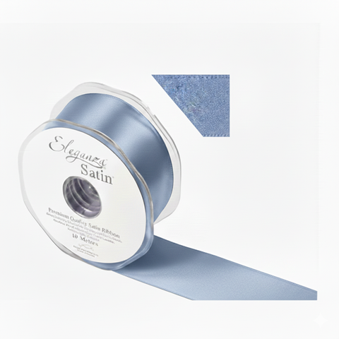 35mm Double Faced Satin Ribbon Roll - Dusky Blue
