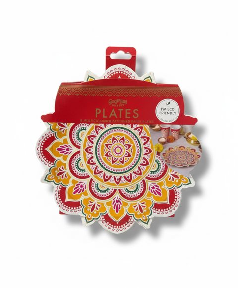 Diwali Patterned Paper Plates (Pack of 8)