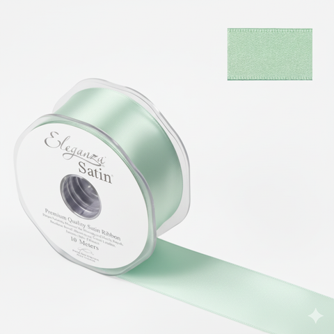 35mm Double Faced Satin Ribbon Roll - Mint Green