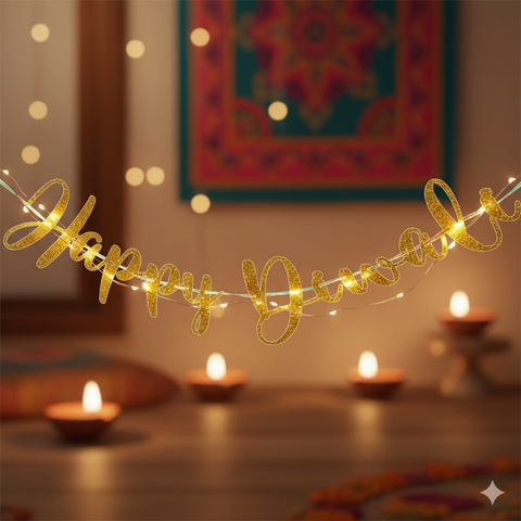 Diwali Script Letter Banner, 1.5m