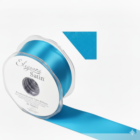 35mm Double Faced Satin Ribbon Roll - Peacock