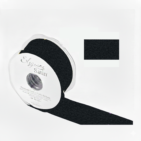 35mm Double Faced Satin Ribbon Roll- Black