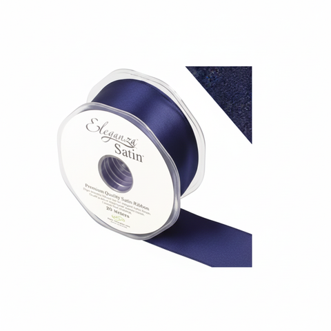 35mm Double Faced Satin Ribbon Roll - Navy