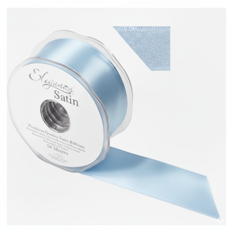 35mm Double Faced Satin Ribbon Roll- Cornflower