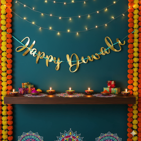 Diwali Script Letter Banner, 1.5m
