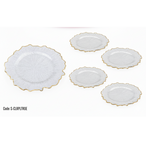 Clear Gold Rimmed Organic Edge Platter
