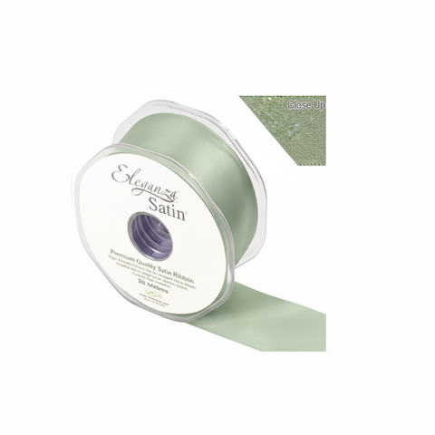 35mm Double Faced Satin Ribbon Roll - Moss