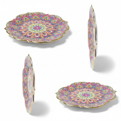 8" Bohemia Floral Paper Plates, 5 Pack