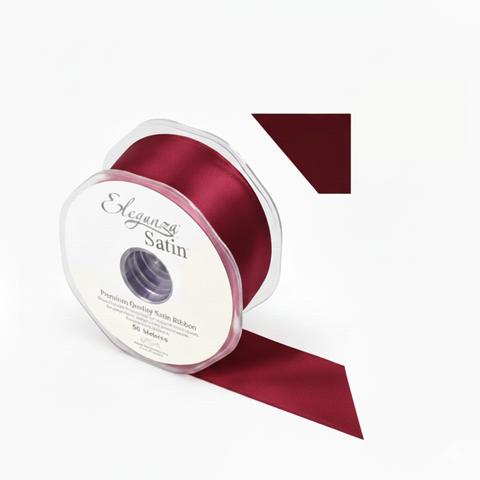 35mm Double Faced Satin Ribbon Roll- Cardinal