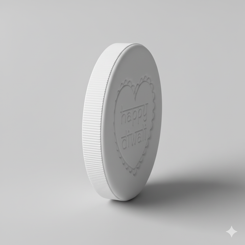 Happy Diwali  with Decorative Heart Cookie Fondant Biscuit Embosser Stamp