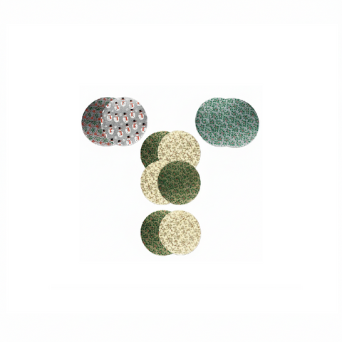 10" Round Double Thick Board - Holly and Ribbon