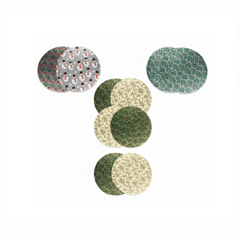 10" Round Double Thick Board - Silver Holly