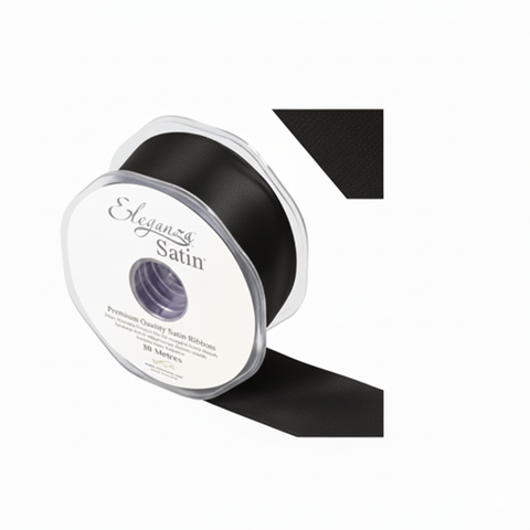 35mm Double Faced Satin Ribbon Roll - Midnight