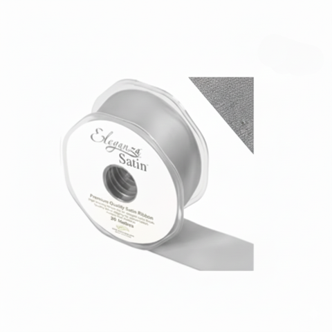 35mm Double Faced Satin Ribbon Roll - Smoked Grey