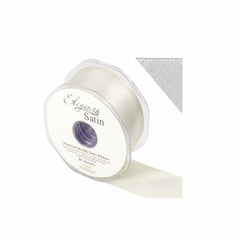 35mm Double Faced Satin Ribbon Roll - Silver Grey