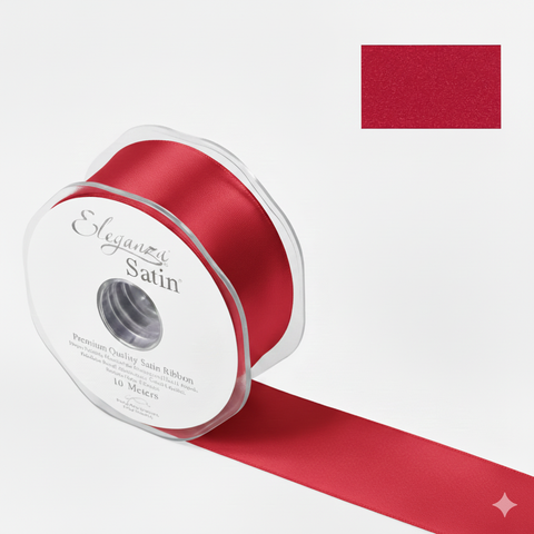 35mm Double Faced Satin Ribbon Roll - Red