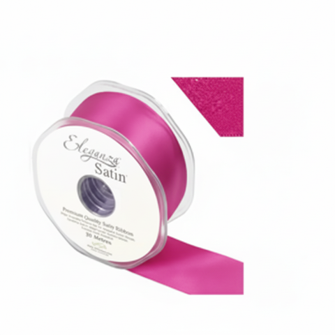 35mm Double Faced Satin Ribbon Roll - Fuchsia