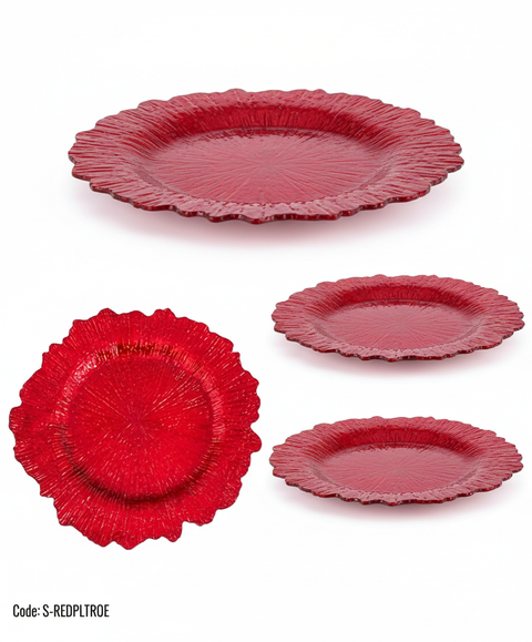 12.9" Red Organic Edge Platter Charger Plate